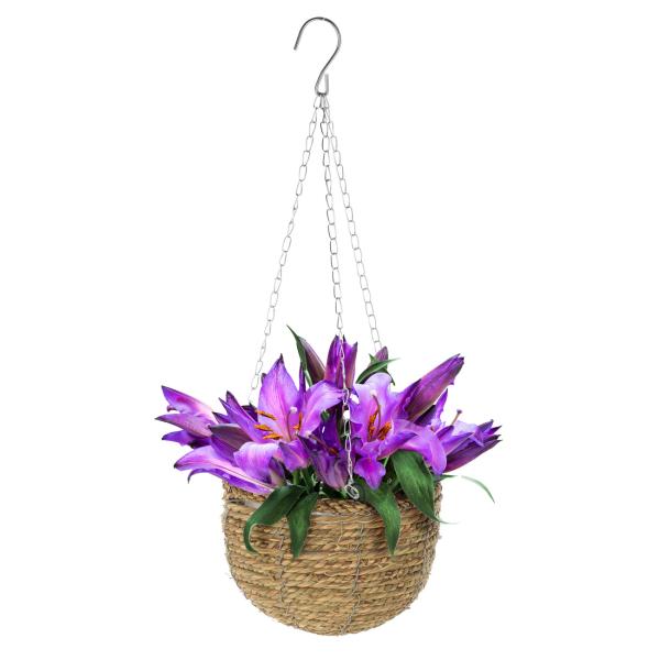 3 Hänge-Pflanzkörbe Weide - Vintage Charme für Balkon, Garten & Terrasse - 3er-Set braun/silber Ø 20-30cm - Mit Innenfolie & Haken