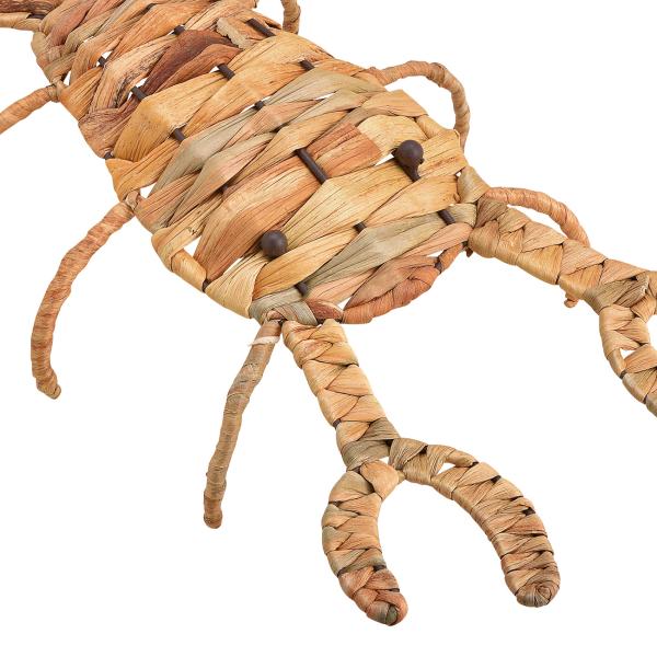 Deko Figur Hummer aus Wasserhyazinthe - Handgefertigt, mit Metall verstärkt - Natürliche, rustikale Dekoration für Zuhause & Geschenk - 39x11x21cm