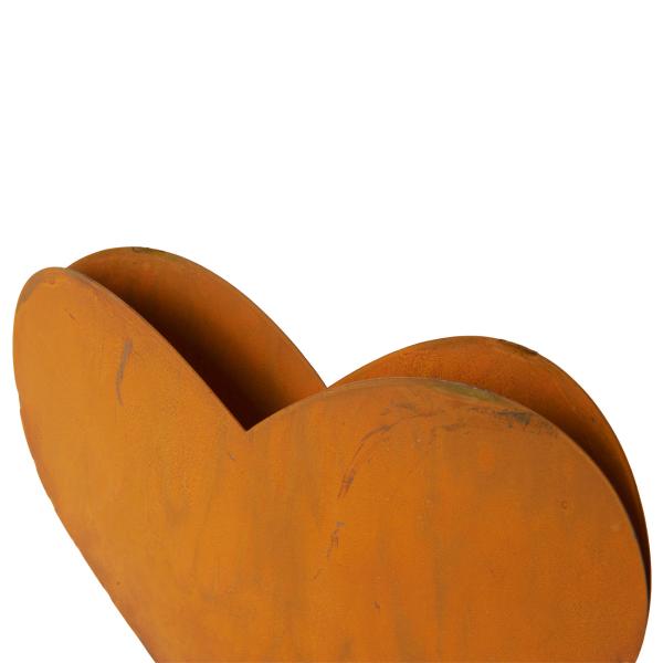 Metall Aufsteller Herz - Rost-Finish Landhausstil Deko für Garten, Terrasse, Balkon & Wohnräume - Braun - 24x20x12cm - Innen & Aussen geeignet