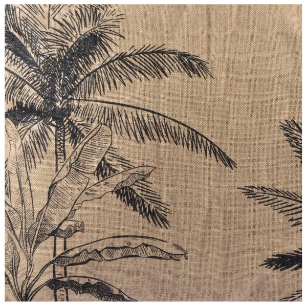 Haustier-Korb Rund - Jute & Polyester - Robust & Gemütlich mit Kissen - Pflanzen-Muster, 48x16 cm - Sicherer Schlafplatz für Hunde & Katzen