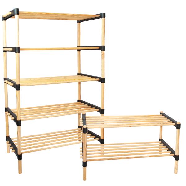 Variables Kiefernholz-Regal – Flexibles Holzregal mit 7 Böden, vielseitiges Stauraum-Regal, 56x28x110cm, braun – Ideal für Bücher, Kosmetik, Deko & mehr