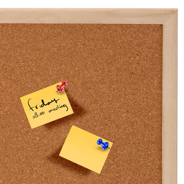 Rechteckige Kork Pinnwand - Termine und Wichtiges auf einen Blick - Hochwertige Verarbeitung mit Holzrand - Dekorative 60x45cm für Büro & Zuhause