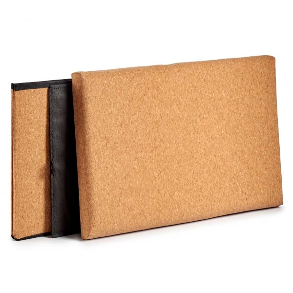 Aufbewahrungskorb Kork faltbar - Dekobox mit Deckel & 2 Fächern für mehr Ordnung & Platz - braun, 36x36x72 cm - stilvolle Dekoration