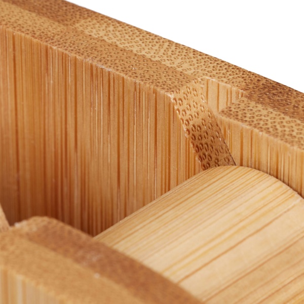 Tischabroller aus Bambus - Klebebandabroller für 25mm Klebestreifen mit Metall-Abrisskante - Nachhaltig & Elegant für Büro, Homeoffice, Schule