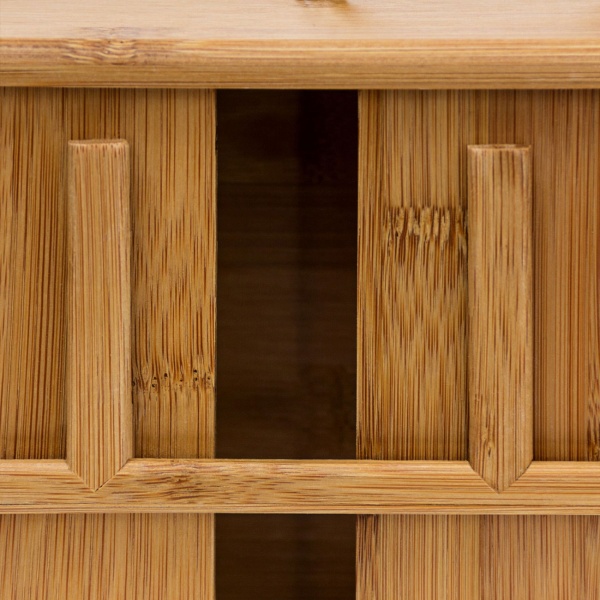 Teebeutelspender Bambus - 4 Fächer, Platz für über 160 Teebeutel - braun, 22x33.5x10 cm - mit Deckel & Griff - Naturholz Design - ideal für Küche, Büro