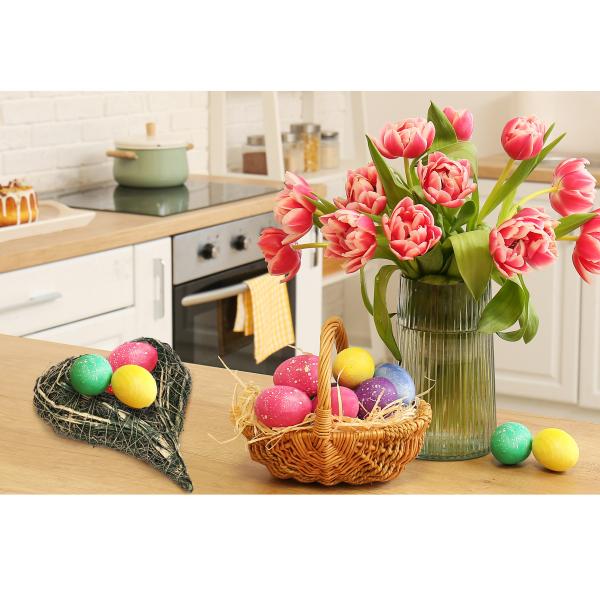 Natur-Pflanztopf Herz - Dekoschale aus Ästen geflochten - Grün/Gold, 25x20x5 cm - Für Innen & Aussen - Umweltfreundlich & vielseitig einsetzbar