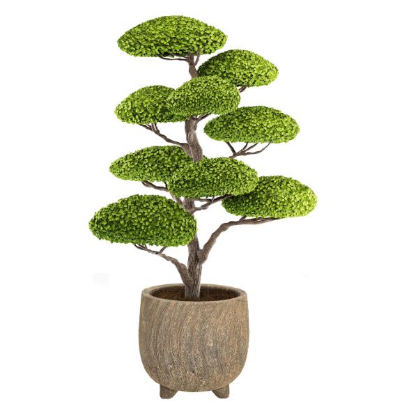 Blumentopf Keramik mit 3D-Muster - Anthrazit Übertopf für Pflanzen & Deko - 3 stabile Standfüsse, 14x13cm - Edle Keramikschale