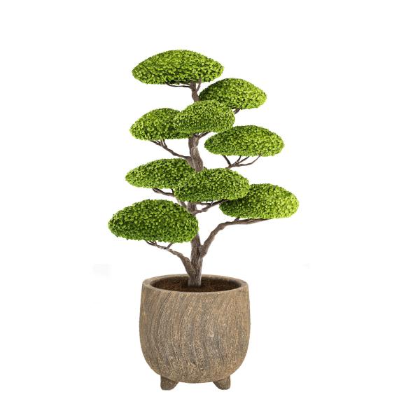 Blumentopf Keramik Anthrazit - Edle Keramikschale mit feinem 3D-Design & 3 Standfüssen - Ø 19,5x18,5cm Übertopf für Pflanzen & Deko