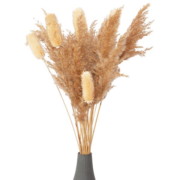 5er-Set Trockenblumen weisse Distel - Natürliche Blumendekoration für Zuhause - 5 Zweige, ca. 70 cm lang - Ideal für Vasen, Gestecke & Bastelarbeiten