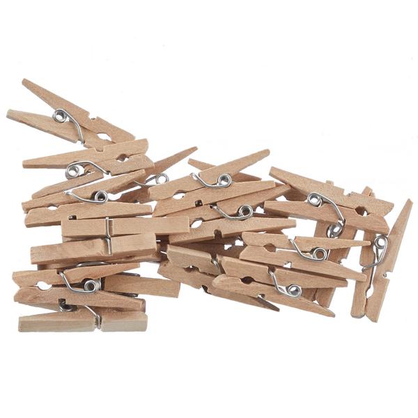 24er-Set Wäscheklammern Bambus - Vielseitige Clips für Wäsche, Deko & Basteln - 3 cm - Natürliches Design - Ideal für Zuhause & Geschenke