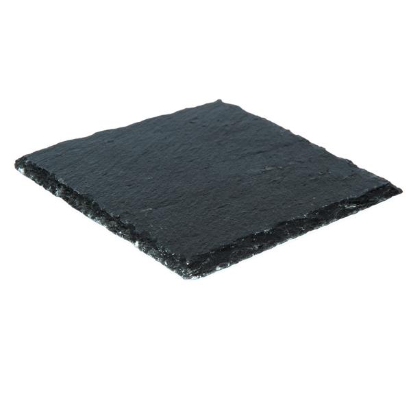 8er-Set Schiefer-Untersetzer - Edle, quadratische Glasuntersetzer anthrazit - Für Gläser, Tassen, Flaschen - 10x10cm - Robust, stabil, hitzebeständig