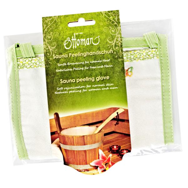 Peelinghandschuh Green Butterfly - sanftes Körperpeeling für Gesicht & Körper - hochwertig, Anti-Cellulite, 40% Viskose, 30% Acetat, 30% Polyester