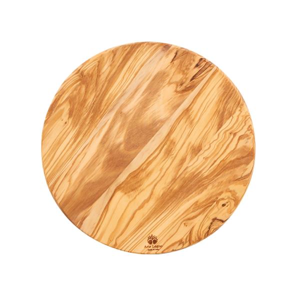 Olivenholz Drehteller Servierplatte - Handarbeit Made in Italy - Ø 31x4cm - Präsentation von Käse Wurst Cupcakes Früchten Snacks