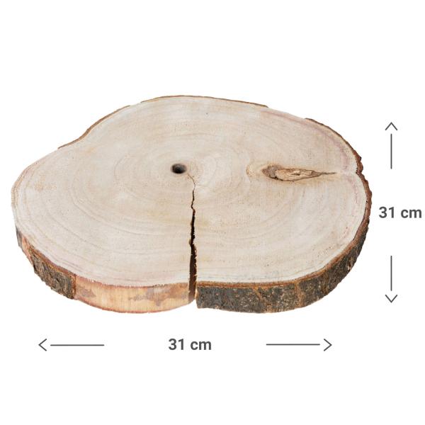2er-Set Holz-Untersetzer Baumstamm Scheiben - Naturbelassenes Deko-Element mit natürlichem Charme - Braun, je 31x31x3 cm - Unikat