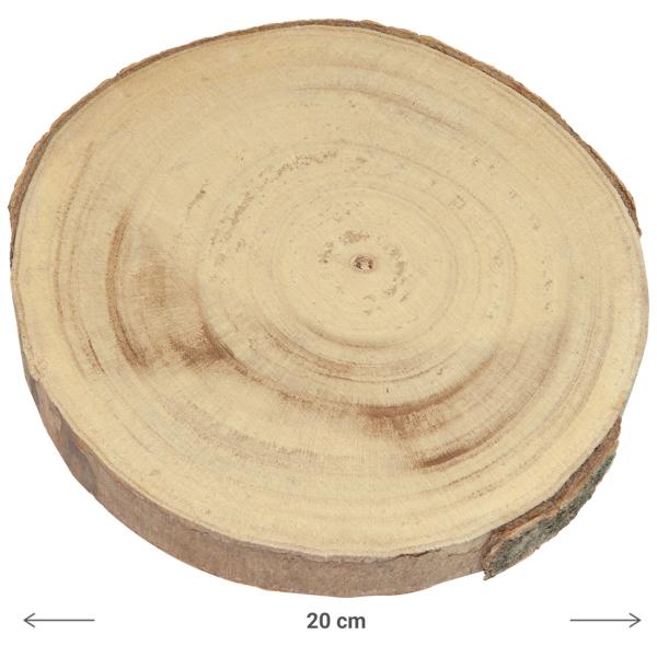 2er-Set Holzscheiben Untersetzer - Baumstamm Dekoration mit Naturrand - Unikat, schützt vor Kratzern & Flecken - Braun, 20x20x2.5cm