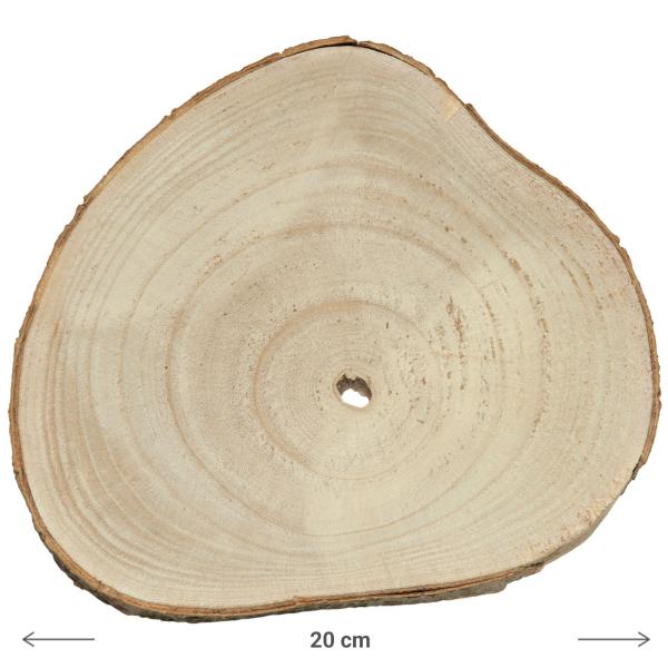 2er-Set Holzscheiben Untersetzer - Baumstamm Dekoration mit Naturrand - Unikat, schützt vor Kratzern & Flecken - Braun, 20x20x2.5cm