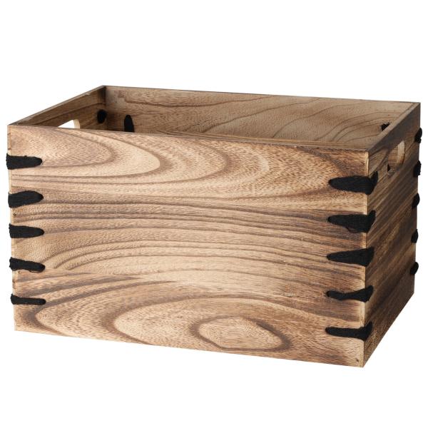 3er-Set Holzkisten Paulownia Holz braun - Vintage-Design Deko & Aufbewahrung - 26x16x16 / 30x20x18 / 34x24x20 cm - Grifföffnungen & Verzierung