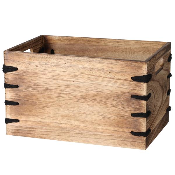 3er-Set Holzkisten Paulownia Holz braun - Vintage-Design Deko & Aufbewahrung - 26x16x16 / 30x20x18 / 34x24x20 cm - Grifföffnungen & Verzierung