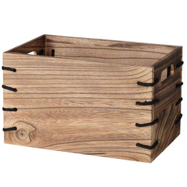 3er-Set Holzkisten Paulownia Holz braun - Vintage-Design Deko & Aufbewahrung - 26x16x16 / 30x20x18 / 34x24x20 cm - Grifföffnungen & Verzierung