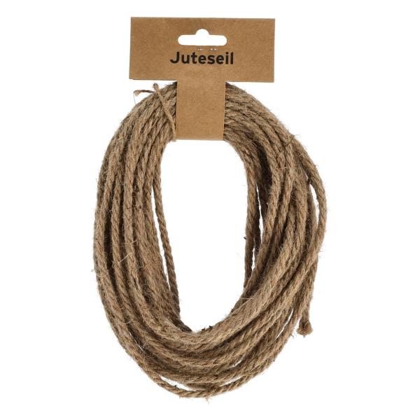 Juteseil - robustes Deko Seil zum Basteln, Gestalten & Dekorieren - vielseitig einsetzbar für Haus, Garten & DIY-Projekte - braun, 8m Länge, 4mm Stärke