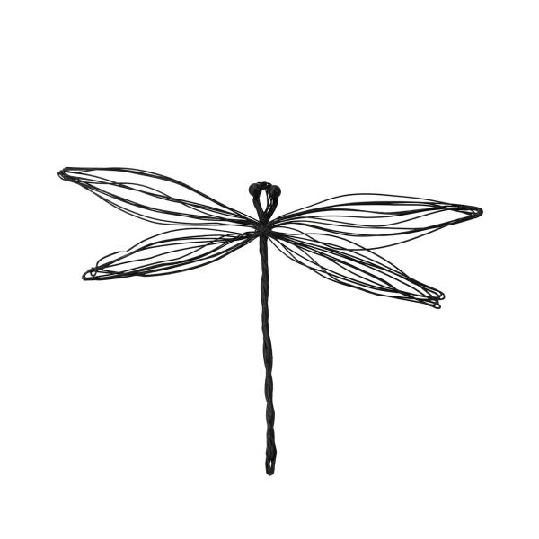 Blumentopfstecker Libelle - Filigrane Gartenstecker aus Eisen für Innen & Aussen - Dekoration für Pflanzenkästen & Beete - 8x19x13cm