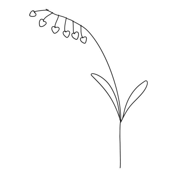 Maiglöckchen Gartenstecker aus Eisen - Filigraner Beetstecker für Pflanzenkästen & Garten Deko - Modern & Robust 23x8x0,2 cm - Mit Erdspiess