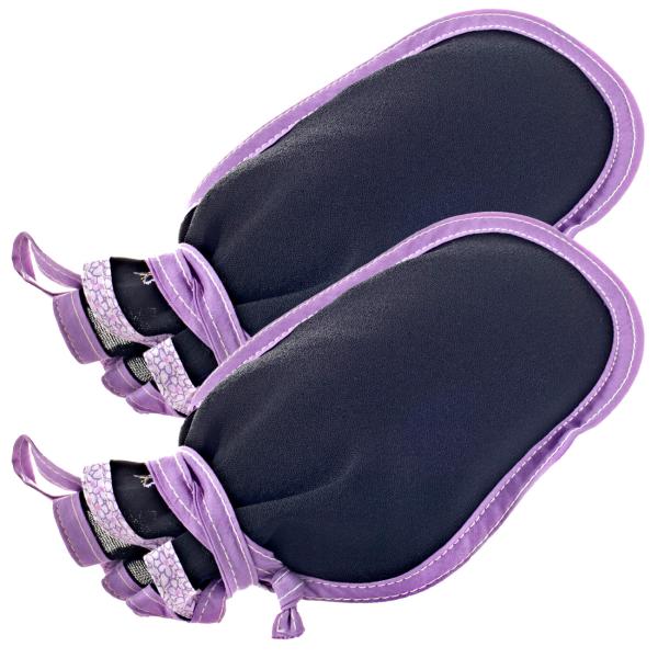 2er-Set Peelinghandschuh Black Butterfly - Sanftes Körperpeeling für Gesicht & Körper - Anti-Cellulite-Effekt - Schadstofffrei & hautfreundlich - Schwarz/Lila