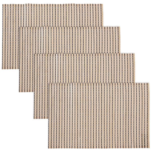 Bambus Platzsets 4er-Set - Naturfarbene Tischmatten dekorativ - Schutz vor Kratzern & Flecken - Ess- & Couchtisch - 30x45cm - Braun - Langlebig