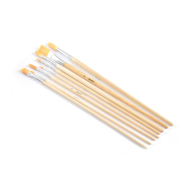 Künstlerpinsel Set 8-teilig - Holzgriff & robuste Borsten für Aquarell- & Deckfarbenmalerei - Leicht zu reinigen - Für Schule, Kindergarten & Zuhause