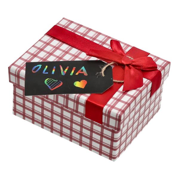 6er-Set Kratzpapier Geschenkanhänger Regenbogen - Etiketten zum Aufhängen für fantasievolle Gestaltung - Schwarz/Bunt Papier 11x13x0,4cm