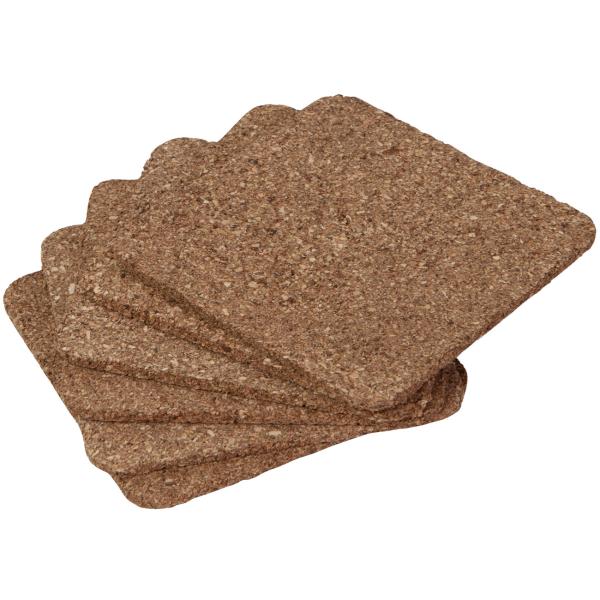 6er-Set Kork Untersetzer - Quadratische Glasuntersetzer - Natur-Design schützt Tische vor Flecken & Kratzern - Individualisierbar - Braun 9,5x9,5cm