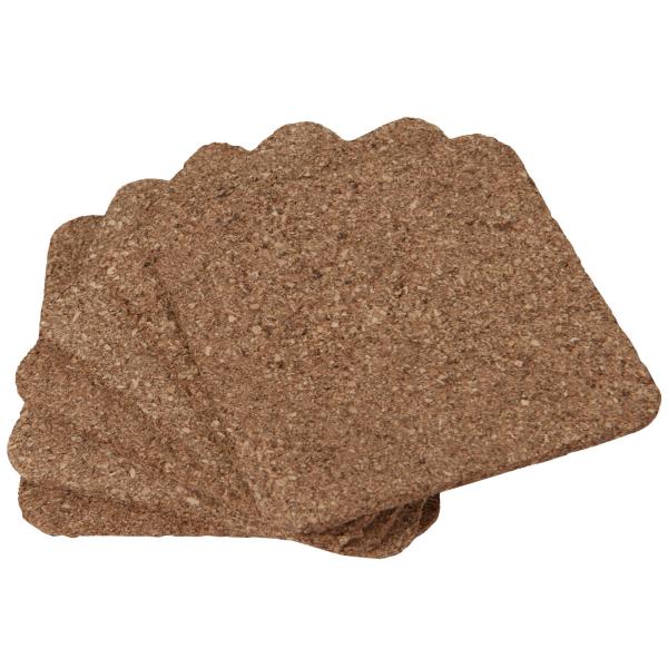 6er-Set Kork Untersetzer - Quadratische Glasuntersetzer - Natur-Design schützt Tische vor Flecken & Kratzern - Individualisierbar - Braun 9,5x9,5cm