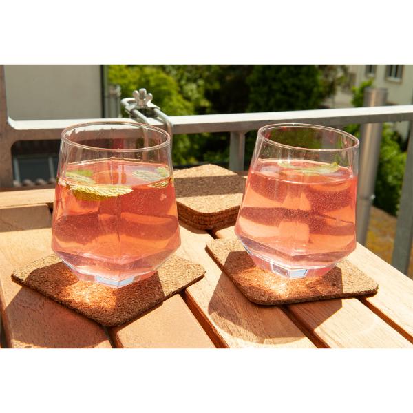 6er-Set Kork Untersetzer - Quadratische Glasuntersetzer - Natur-Design schützt Tische vor Flecken & Kratzern - Individualisierbar - Braun 9,5x9,5cm