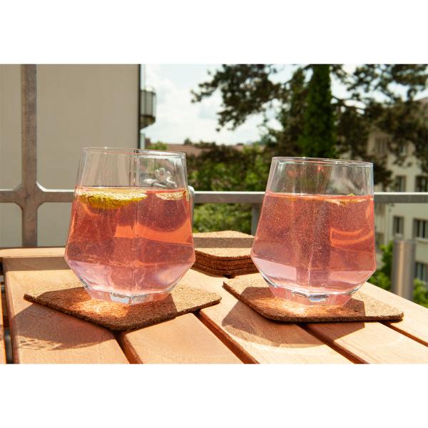 6er-Set Kork Untersetzer - Quadratische Glasuntersetzer - Natur-Design schützt Tische vor Flecken & Kratzern - Individualisierbar - Braun 9,5x9,5cm