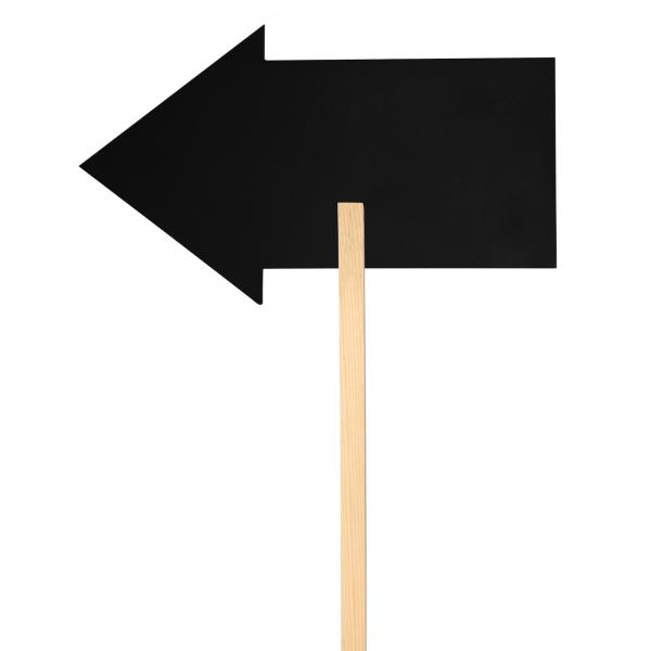 Kreidetafel Pfeil 50x30cm aus Holz - Wiederverwendbares Gartenschild für Kräutergarten Pflanzenkästen - Beschriftbar mit Kreide - Braun/Schwarz Deko