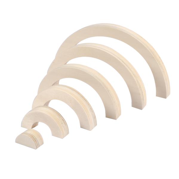 Holzdeko Regenbogen zum Aufstellen - 3D-Bastel-Deko für kreative Gestaltung & Bemalung - 100% naturbelassen - ideal als Geschenk - 24x12x2cm