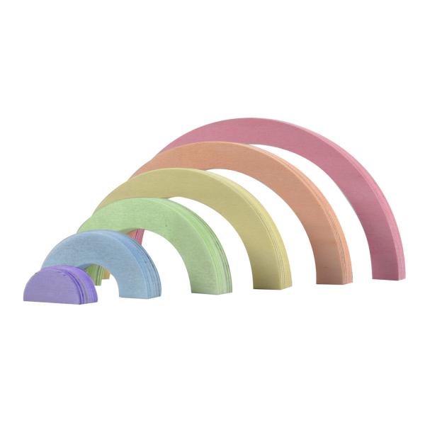 Holzdeko Regenbogen zum Aufstellen - 3D-Bastel-Deko für kreative Gestaltung & Bemalung - 100% naturbelassen - ideal als Geschenk - 24x12x2cm