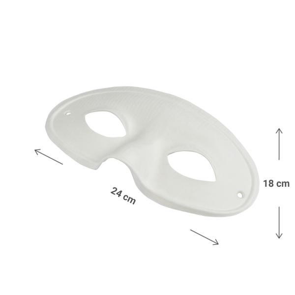 Wolfs-Maske weiss - Dekorationsmaske mit Band - Zum Dekorieren Bemalen Verzieren - Fasnacht & Ganzjährig - Papier/Karton - 18x24cm