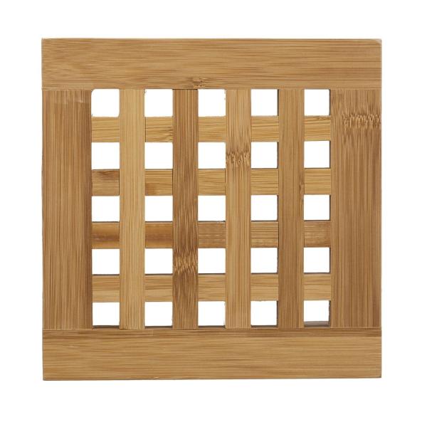 Bambus Untersetzer 2er Set - Quadratischer Topfuntersetzer für Töpfe & Pfannen - 20x20x4cm - Hitzeschutz für Esstisch & Arbeitsflächen - Robust & langlebig