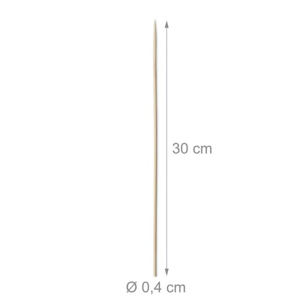 Schaschlikspiesse aus Bambus - Grillspiesse für Gemüse, Tofu, Fleisch & Bastelprojekte - 500 Stück, 30x0,4cm - 100% Natur, biologisch abbaubar, mit Spitze