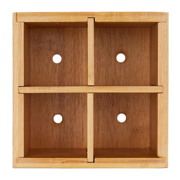 Besteckständer aus Bambus - Küchenutensilienhalter & Stiftebox - Nachhaltig - Trennwände herausnehmbar - 14,5x13,5x13,5 cm