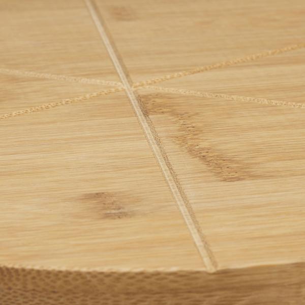 Pizzateller aus Bambus - Rundes Pizzabrett mit Schneiderillen & Griff - Lebensmittelecht - Schnittfest - Ø 33cm - Umweltfreundlich & Unikat