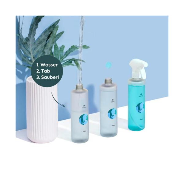 Klaeny Sprühflasche Glasreiniger - 100% recycelter Kunststoff - Wiederverwendbar, ergonomisch & umweltfreundlich - Reduziert Plastikmüll 500ml