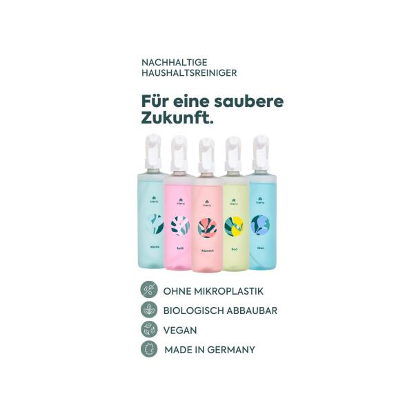 Klaeny Spülmittel Sprühflasche - 100% recycelter Kunststoff - 500ml - Ergonomisch, nachhaltig, wiederverwendbar - Für Reinigungstabs