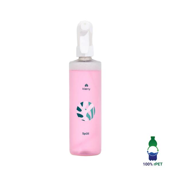 Klaeny Spülmittel Sprühflasche - 100% recycelter Kunststoff - 500ml - Ergonomisch, nachhaltig, wiederverwendbar - Für Reinigungstabs