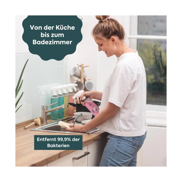 Klaeny Spülmittel Sprühflasche - 100% recycelter Kunststoff - 500ml - Ergonomisch, nachhaltig, wiederverwendbar - Für Reinigungstabs