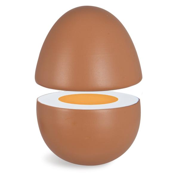 Kaufladenzubehör Eier 7-teilig aus Holz – Lernspielzeug mit Magnetfunktion – Fördert Motorik, ab 2 Jahren – Birkenholz, 10.5x16x7cm