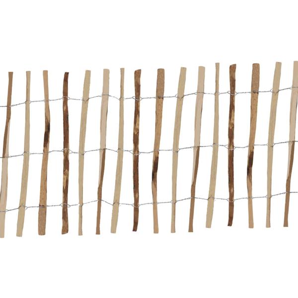 Haselnuss-Staketenzaun - robuster Gartenzaun 90x500cm - naturbelassenes Holz mit Draht - witterungsbeständig & stabil - Beetumrandung - einfacher Aufbau