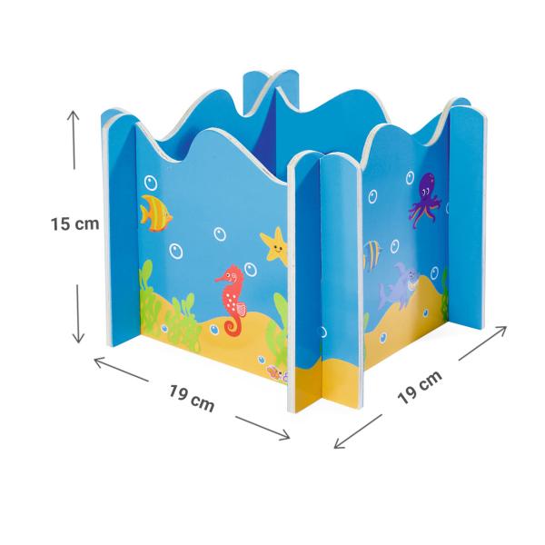 Angelspiel Holz 16-teilig - Lernspielzeug Motorik & Konzentration fördern - mit 2 Angeln, Magnetfunktion, 19x19x15cm, ab 3 Jahre