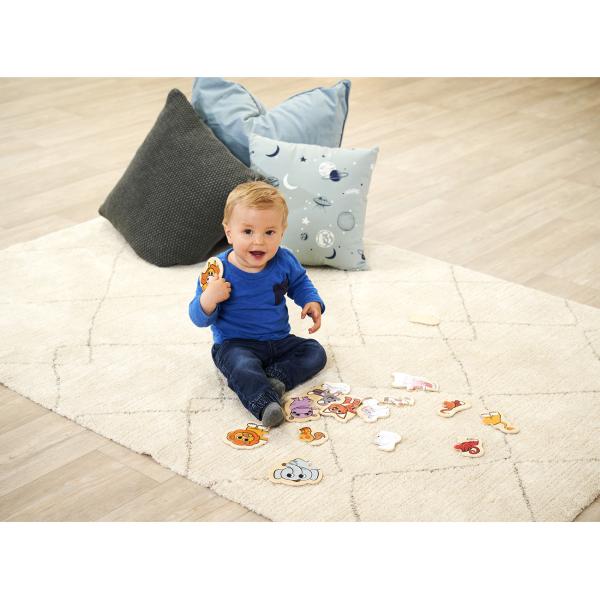 Tierpuzzle Kleinkinder-Lernspiel - 16-teiliges FSC-Holz-Puzzle mit 8 Tiermotiven - Fördert Motorik & Lernzusammenhänge - Ab 1 Jahr - 15x15 cm